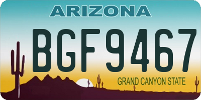 AZ license plate BGF9467