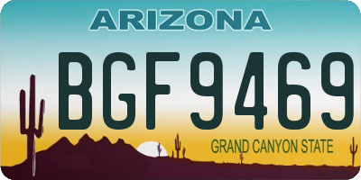 AZ license plate BGF9469