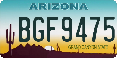 AZ license plate BGF9475