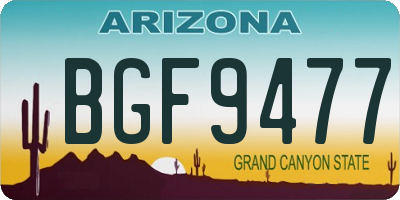 AZ license plate BGF9477