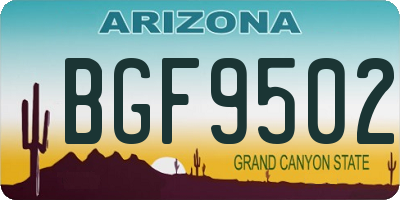 AZ license plate BGF9502