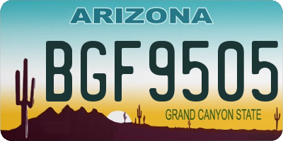 AZ license plate BGF9505