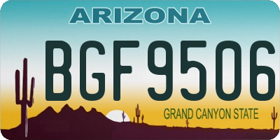 AZ license plate BGF9506