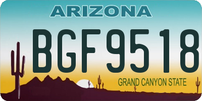 AZ license plate BGF9518