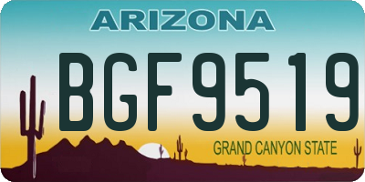 AZ license plate BGF9519