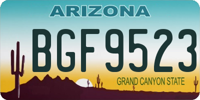 AZ license plate BGF9523