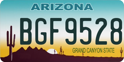 AZ license plate BGF9528