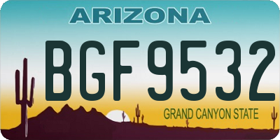 AZ license plate BGF9532