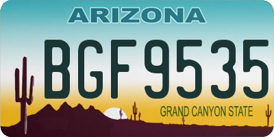 AZ license plate BGF9535