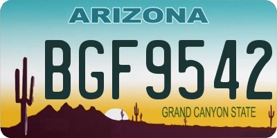 AZ license plate BGF9542