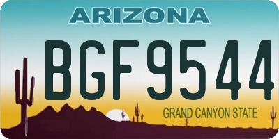 AZ license plate BGF9544