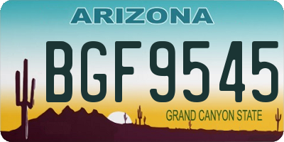AZ license plate BGF9545