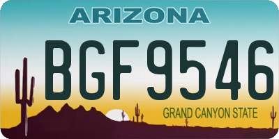 AZ license plate BGF9546