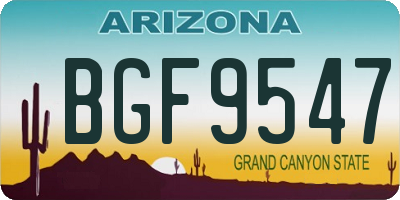 AZ license plate BGF9547