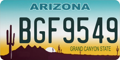 AZ license plate BGF9549