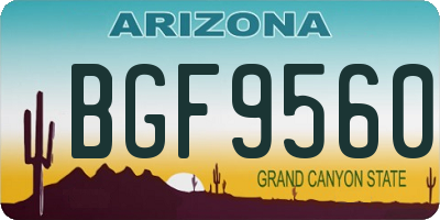 AZ license plate BGF9560