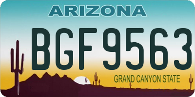 AZ license plate BGF9563
