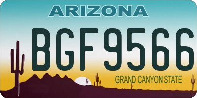 AZ license plate BGF9566