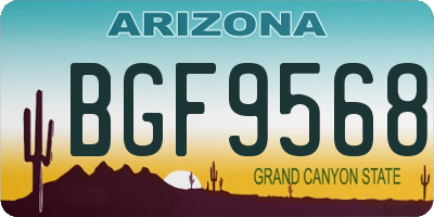 AZ license plate BGF9568