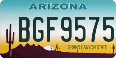 AZ license plate BGF9575
