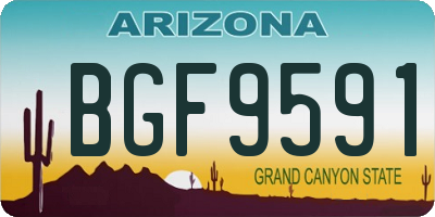 AZ license plate BGF9591