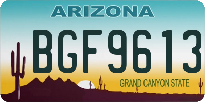 AZ license plate BGF9613