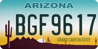 AZ license plate BGF9617