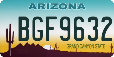 AZ license plate BGF9632
