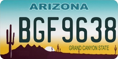 AZ license plate BGF9638
