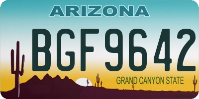 AZ license plate BGF9642