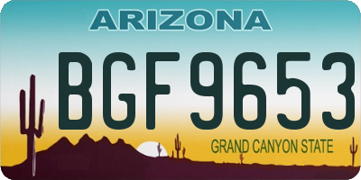 AZ license plate BGF9653
