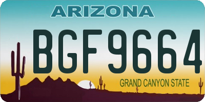 AZ license plate BGF9664