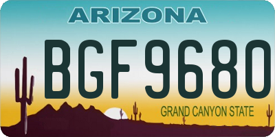 AZ license plate BGF9680