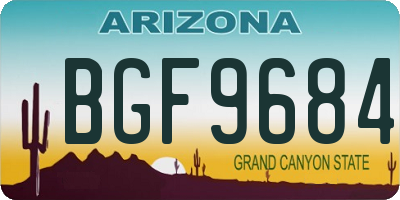 AZ license plate BGF9684