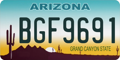 AZ license plate BGF9691