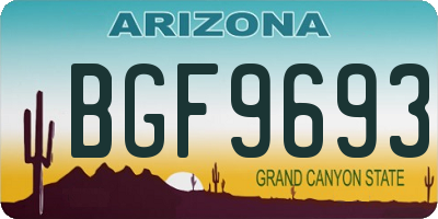 AZ license plate BGF9693