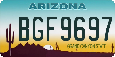 AZ license plate BGF9697