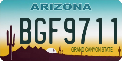 AZ license plate BGF9711