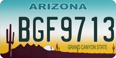 AZ license plate BGF9713