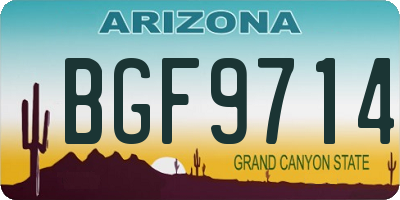 AZ license plate BGF9714