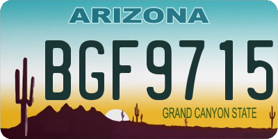 AZ license plate BGF9715