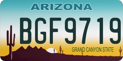 AZ license plate BGF9719
