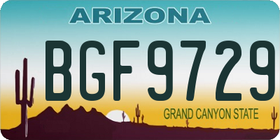 AZ license plate BGF9729