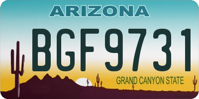 AZ license plate BGF9731