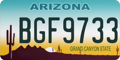 AZ license plate BGF9733