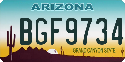 AZ license plate BGF9734
