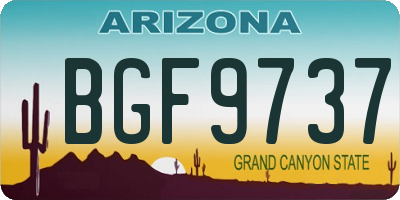 AZ license plate BGF9737