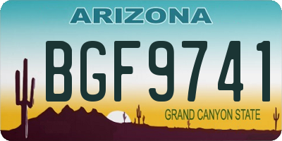 AZ license plate BGF9741