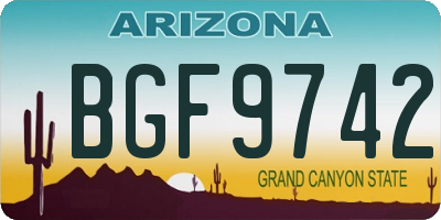 AZ license plate BGF9742