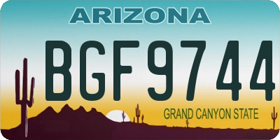 AZ license plate BGF9744